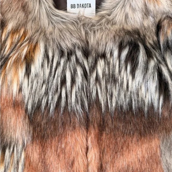 BB Dakota Brown Faux Fur Jacket - Picture 11 of 11